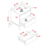 Walker Edison Blythe Mid-Century Modern Tray-Top 2-Drawer Nightstand, 20 Inch, Natural Pine Walker Edison