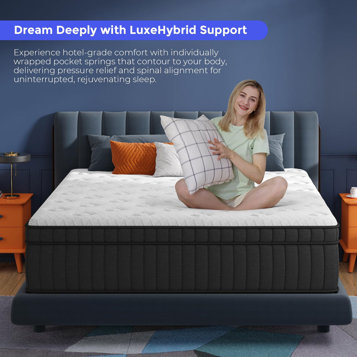 FAYAMORE Queen Mattress 10 Inch - Hybrid Mattress Queen Size in a Box with Pocket Spring and Soft Foam, Advanced Motion Isolation, 100 Nights Risk-Free Trial FAYAMORE