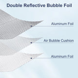 DGSL Double Reflective Bubble Foil Insulation Foam, 23.6 in X 10 FT Aluminum Foil Thermal Insulation Radiant Barrier for Window, Garage Door, RV, Roof DGSL