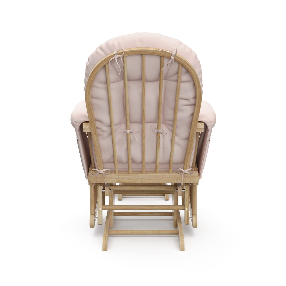 Storkcraft Premium Hoop Glider & Ottoman (Natural/Pink) — GREENGUARD Gold Certified Nursery Glider, Solid Wood Craftsmanship, Smooth-Gliding Nursery Chair and Ottoman, Award-Winning Storkcraft