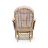 Storkcraft Premium Hoop Glider & Ottoman (Natural/Pink) — GREENGUARD Gold Certified Nursery Glider, Solid Wood Craftsmanship, Smooth-Gliding Nursery Chair and Ottoman, Award-Winning Storkcraft