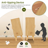 Iwell Storage Cabinet, Rattan Cabinet with Adjustable Shelf & Doors, Buffet Cabinet with Storage, Accent Cabinet for Living Room, Kitchen, Entryway, Natural Iwell