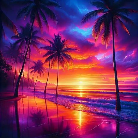 AIBOERL Beach Diamond Art Kits for Adults,Beach 5D Diamond Painting Kits for Adults Beginners,DIY Full Round Drill Diamond Dot Painting Gem Art Kits for Adult, Home Wall Decor 12x12Inch AIBOERL