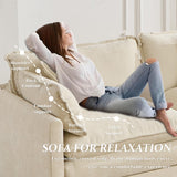 SoarFlash 71.6" Chenille Sectional Sofa, Comfy L Shaped Modular Coush Sofa with Ottoman, Modern 2 Seat Couch Deep Seat Sofa Set for Living Room,Beige SoarFlash