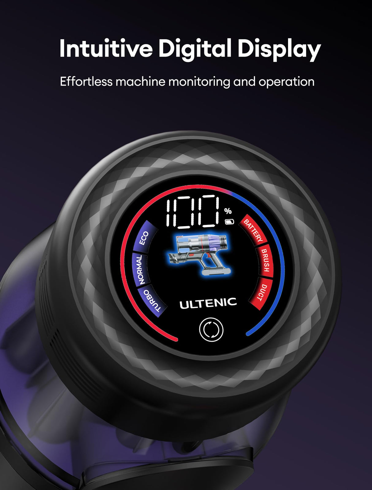 Ultenic Cordless Vacuum Cleaner, 550W/50Kpa, 60Mins Runtime, Stick Vacuum Cordless Rechargeable with 180°Bendable Wand, Anti-Tangle Brush, Vacuum Cleaners for Home/Pet Hair/Carpet/Floor U16 Ultenic