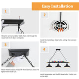 Mcacggo 3-Light Billiard Pool Table Lights Hanging Over Pool Table, Black Matte Metal Shades with Billiard Ball Decor, for Billiards Room, Snooker Table, Kitchen Island Mcacggo