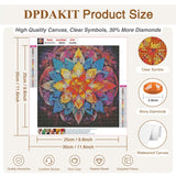 DPDAKIT Diamond Art Kits for Adults, Mandala Diamond Painting Kits for Beginner, 5D DIY Round Full Gem Art Crafts for Home Wall Decor Gift, 12x12inch DPDAKIT
