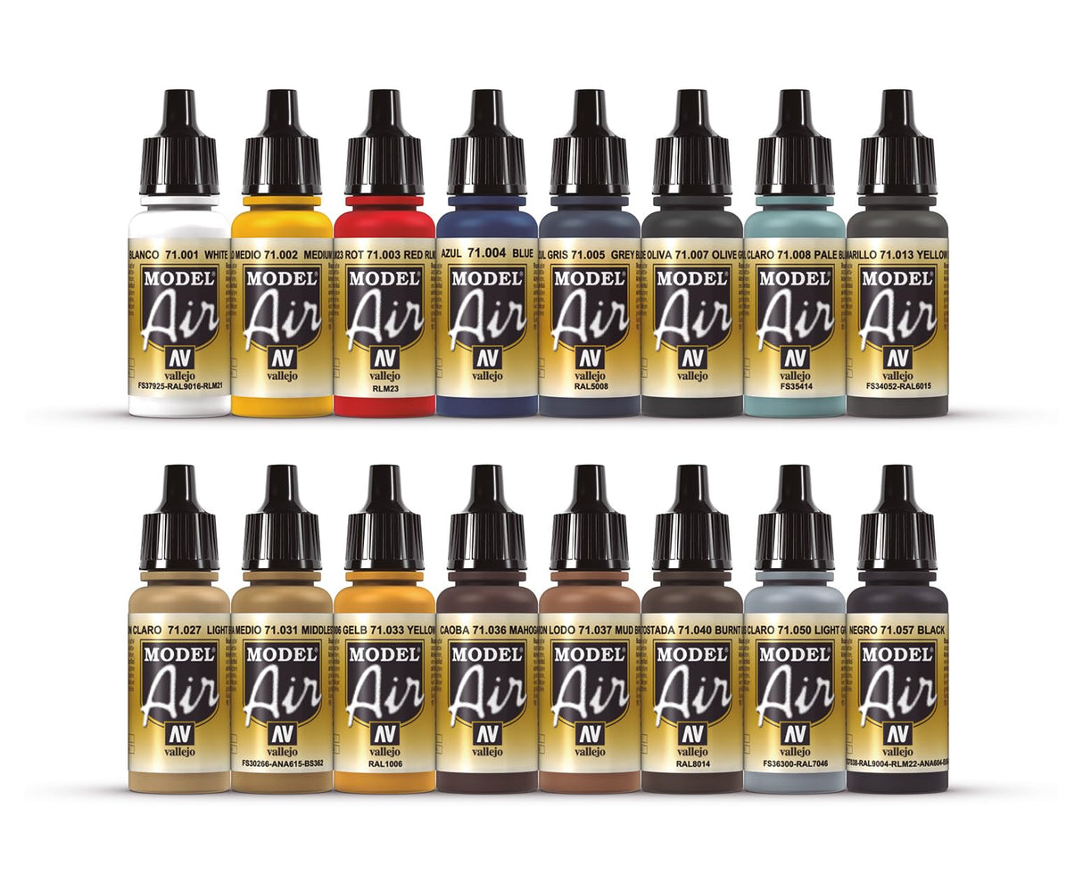 Vallejo WWII Allied Model Air Paint, 17ml (Pack of 16) Vallejo