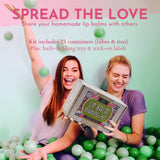 DIY Gift Kits 73-Piece DIY Lip Balm Kit - Lime & Rose Flavors - Lip Balm Kit with Shea Butter, Beeswax & Essential Oils - Make 23 Balms - Gift for Her, Kids & Adults DIY Gift Kits