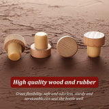 Yalikop 24 Pcs T Shaped Cork Plugs Reusable Wooden & Rubber Wine & Beer Bottle Stoppers Yalikop