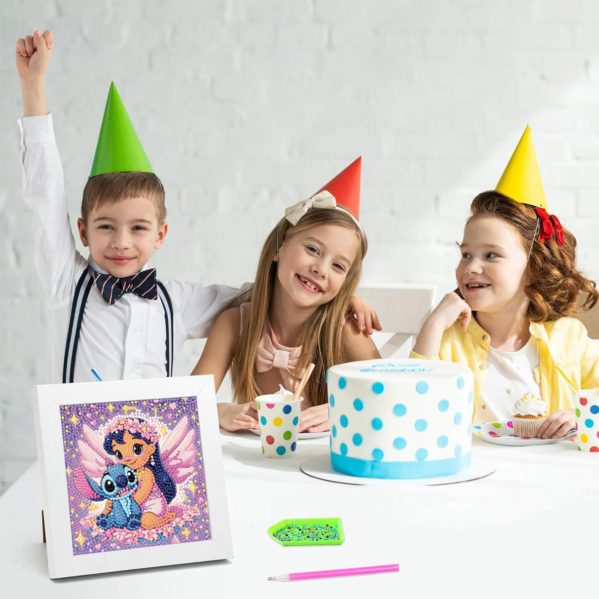 Gearock Small Diamond Art Kits with Frame - Easy DIY Cute Big Gem Painting Kits for Adults Beginners Cartoon Lovers Halloween Christmas Birthday Gifts, 7x7 Inch Gearock