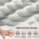 Modular Cloud Sectional Couch with L-Shape Chaise,Modern Upholstered Couches with Deep Seat,Corduroy Sponge Compressed Sofa for Living Room, Bedroom,No Assembly Required(Light Gray) ZKJOLMN