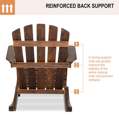 FURNDOOR 2PCS Patio Rocking Chair - Adirondack Rocker Chair Set of 2, Outdoor Wooden Rocking Chairs for Porch, Balcony, Backyard, Poolside - WoodArtSupply