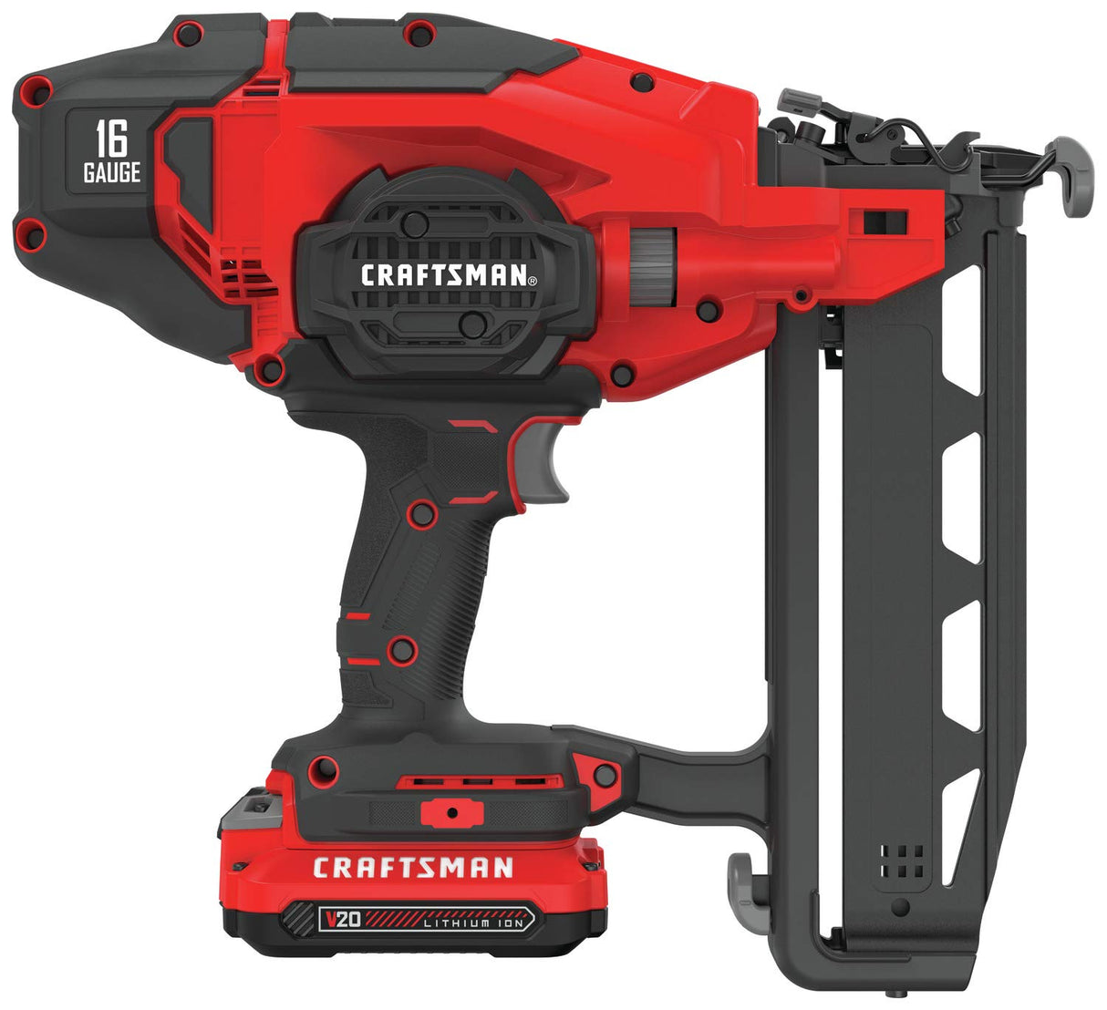 CRAFTSMAN V20 Cordless Finish Nailer Kit, Nail Gun, 16GA, 2-1/2 Nails, Battery and Charger Included (CMCN616C1) CRAFTSMAN