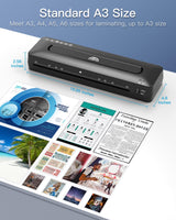 Laminator Machine A3 Laminating Machine - Laminator Machine 11x17, Cold Thermal Laminator with Cutter and Corner Rounder, 13 Inch Laminator Machine with Laminating Sheets for Home Office School MAXDONE