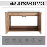 30 inch Bathroom Vanity with Sink, Modern Single Sink Bathroom Vanity, 30" Wall Mounted Bathroom Vanity Cabinet with Resin Basin Top & Soft Closing Doors, Floating Vanity Bathroom in Imitative Oak Minheola