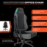 X Rocker Sigma PC Computer Gaming Office Desk Chair, with Headrest RGB LED Lights, Adjustable Seat and Armrest, 0780401, 24.41" x 49.8" x 20.87", Black X Rocker