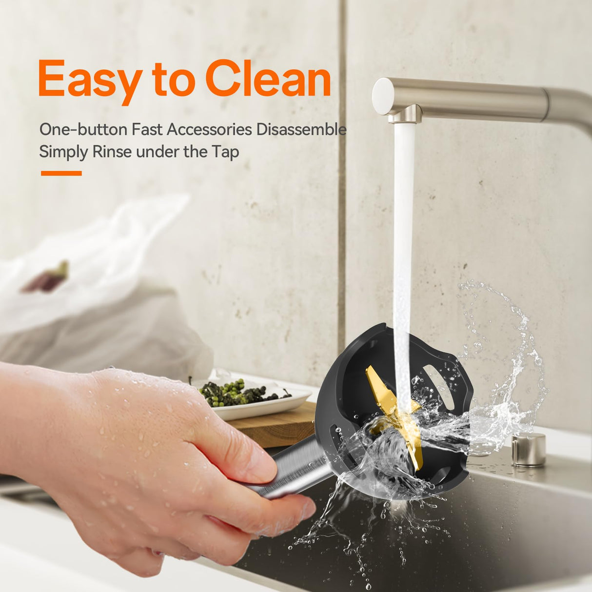 Anybear Immersion Blender, 1100W 2-in-1 Hand Held Blender with Full Copper Motor & Stainless Steel Body, 15 Speed & Turbo Mode Hand Mixer, Blade with Anti-scratch Coating anybear