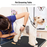 Unovivy 46-inch Dog/Pet Grooming Table Foldable Height Adjustable, Portable Dog Grooming Table with Arm Noose & Mesh Tray, Maximum Capacity Up to 300lbs (Black) Unovivy