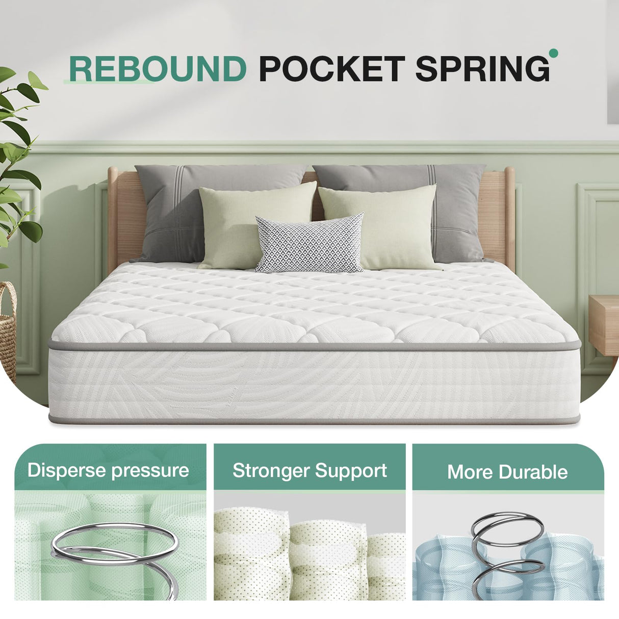 Novilla Twin Mattress 8 inch, Twin Bed Mattress in a Box, Hybrid Mattress with Comfortable & Durable Support, Twin Size Mattress for Back Pain Relief & Support, Certipur-Us Certified Novilla