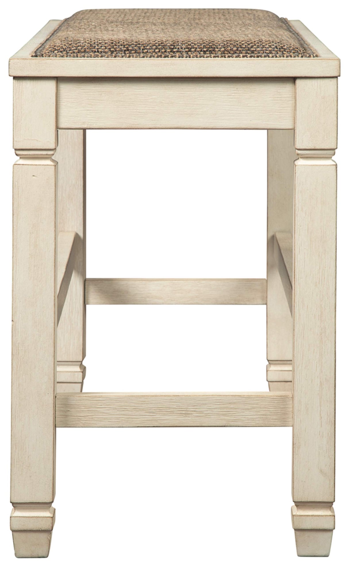 Signature Design by Ashley Bolanburg Double Upholstered Bench, Counter Height, Whitewash Signature Design by Ashley
