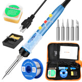 Soldering Iron Kit Electronics, SREMTCH 80W Digital LCD Adjustable Temperature Welding Tool with ON-Off Switch,10 in 1 solder gun SREMTCH