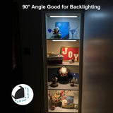 Martronic 4-Pack 12 Inch LED Display Case Lighting Kit, Black Dimmable Bookshelf Light Bars with 12V Power Adapter, 6000K Bright White, Plug-in Slim Lights for Shelves, Curio Cabinets, and Bookcases Martronic