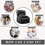 SAMERY Power Recliner Chair with Massage & Heating, Comfy Sleeper Chair Sofa Electric Recliners Home Theater Seat for Living Room with Cup Holders/USB Ports/LED Light/Lumbar Pillow/Remote Control SAMERY