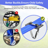 NINJA LINE 2x56FT Ninja Warrior Obstacle Course for Kids, Ninja Slackline with 11 Accessories, Slackline Kit with Pulley, Rope Ladder, Monkey Bar,Arm Trainer, Climbing Rope ninja line