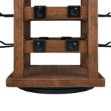 Ikee Design 5 Tiers Easy Assemble Wood Rotating Jewelry Display Tower with 42 Removable Hooks,Spinning Earring Card Storage Display Stand for Store, Showcase, Tradeshow and Home,Brown Color Ikee Design