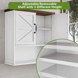 Mino Kesper Bathroom Wall Cabinet with Barn Doors, Wall Mounted Bathroom Storage Cabinet, Farmhouse Style, Adjustable Shelf, Wall Mounted, 23.6 x 7.9 x 23.9 Inches Mino Kesper