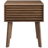 Modway Render Mid-Century Modern End Table or Nightstand in Walnut Modway