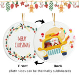 Sublimation Ceramic Ornaments Sublimation Ornament Blanks Bulk Ceramic Double Side Ornament for Heat Press Printing White Round Porcelain Ornament Personalized Xmas Tree Ornaments for Crafts (12) VPJ