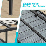 Twin Bed Frame Metal Platform Bed Frame Twin Size 14 Inch Mattress Foundation Box Spring Replacement Heavy Duty Steel Slat Easy Assembly Noise-Free,Black BestMassage