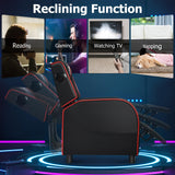 Giantex Gaming Massage Recliner Chair - Racing Style Gaming Sofa Chair with Reclining Backrest, Massage Lumbar Pillow, Retractable Footrest, Home Theater Seating with Bluetooth Speaker (Red) Giantex