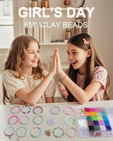 BestNow Clay Beads Bracelet Making Kit 5000 Pcs Friendship Bracelet Kits Flat Beads for Jewelry Making Polymer Heishi Beads Set for Bracelet Necklace DIY Crafts Gift for Girls Ages 6-12 BestNow