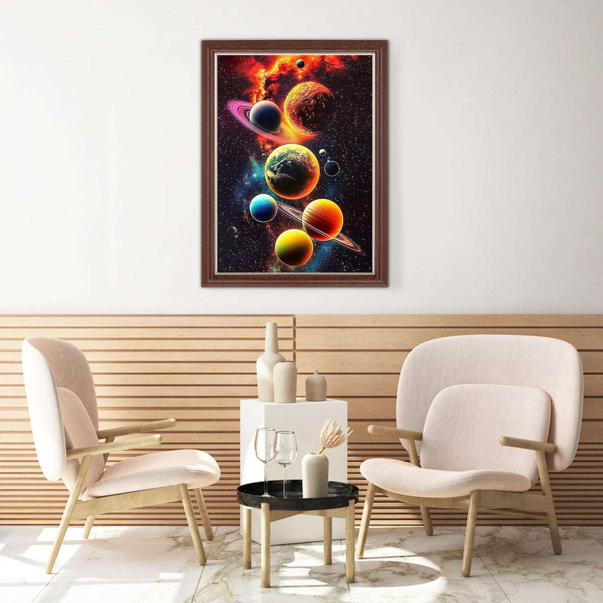 Lxmsja Planets Diamond Art Kits for Adults, Solar System DIY Full Drill Diamond Painting Kits for Beginners, 5D Gem Art Crafts for Adults, Home Wall Decor 12x16 inch Lxmsja