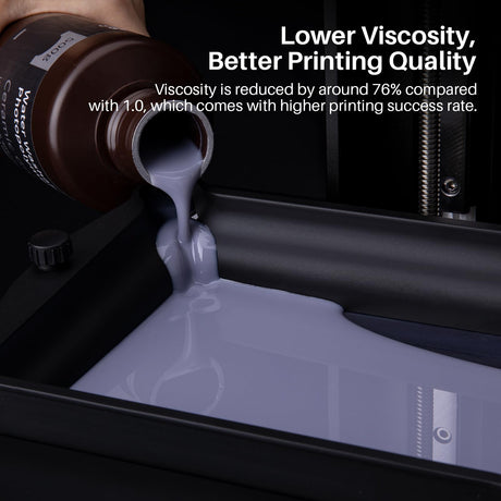 ELEGOO Water Washable 3D Printer Resin 2.0, 405nm UV-Curing 3D Resin with Lower Viscosity, Higher Toughness, Compatible with Saturn Mars Jupiter MSLA DLP LCD 3D Printers, Ceramic Grey 2000g ELEGOO