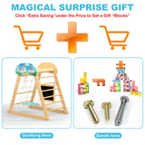 HAFTKD Pikler Triangle Set, 10 in 1 Wooden Climbing Toys for Toddlers, Montessori Indoor Climbing Ladder Gym with Slides, Climbing/Net, Arch Swing HAFTKD