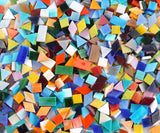 Lanyani 1050 Pieces Mixed Shapes Glass Mosaic Tiles for Crafts, Colorful Stained Glass Pieces for Mosaic Projects Lanyani
