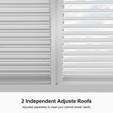 PURPLE LEAF Louvered Pergola 10' x 16' White Outdoor Aluminum Pergola with Roller Blinds Adjustable Gazebo Rainproof for Patio Deck Garden, 1 Long Side and 2 Short Side PURPLE LEAF