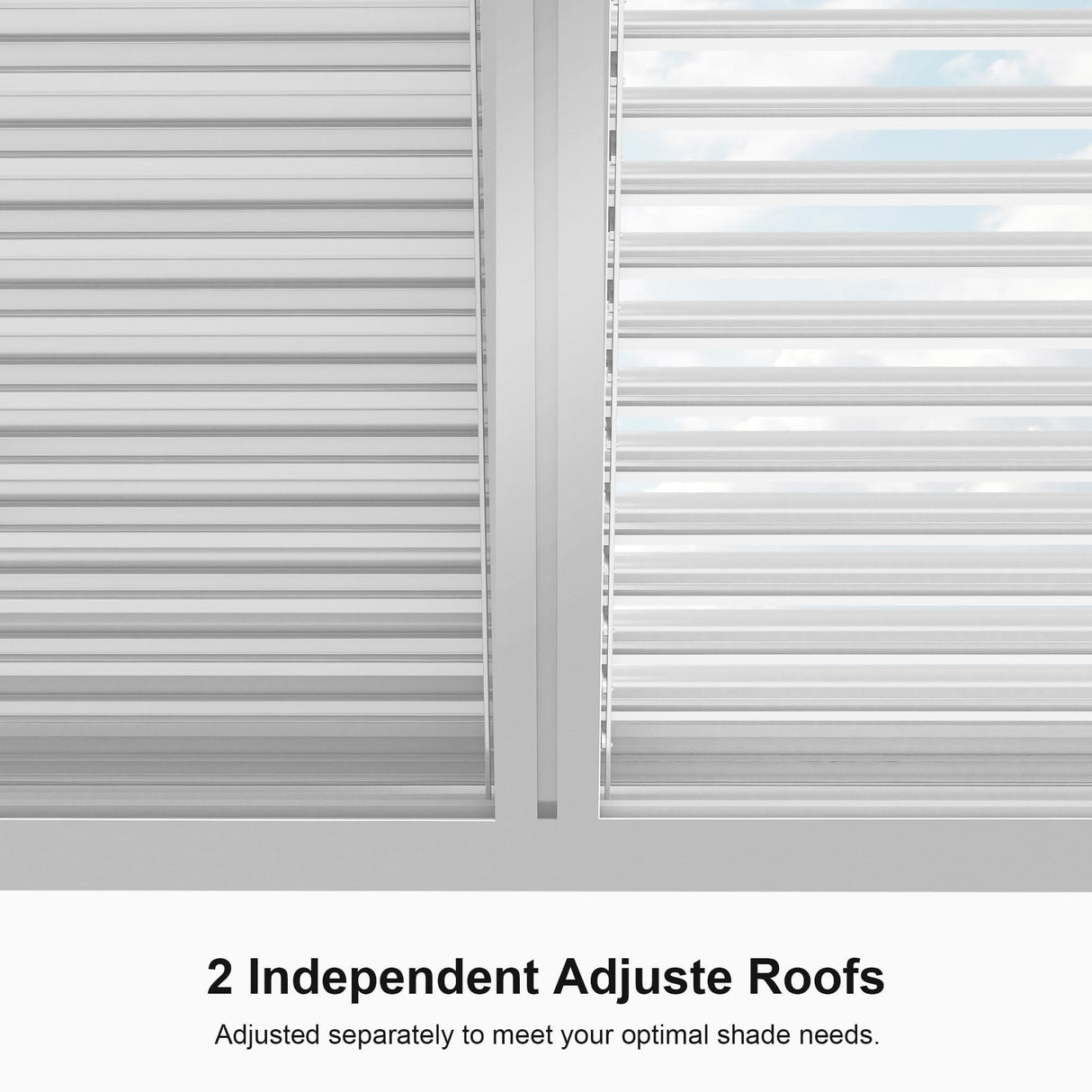 PURPLE LEAF Outdoor Louvered Pergola 12' x 12' White Aluminum Pergola Modern Shade Gazebo with 2 Independently Adjustable Rainproof Hardtop for Patio Garden Yard PURPLE LEAF