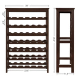 SONGMICS 42-Bottle Wine Rack Free Standing Floor, 7-Tier Display Wine Storage Shelves with Table Top, Bamboo Wobble-Free Bottle Holder for Kitchen SONGMICS