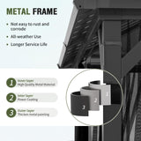 UDPATIO 10' x 10' Hardtop Gazebo, Metal Gazebo with Galvanized Steel Roof, Outdoor Permanent Pavilion with Netting for Patio, Backyard, Deck and Lawns UDPATIO