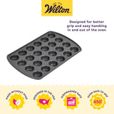 Wilton Perfect Results Premium Non-Stick Pan 24-Cup Mini Muffin Tin, Steel, Silver Wilton