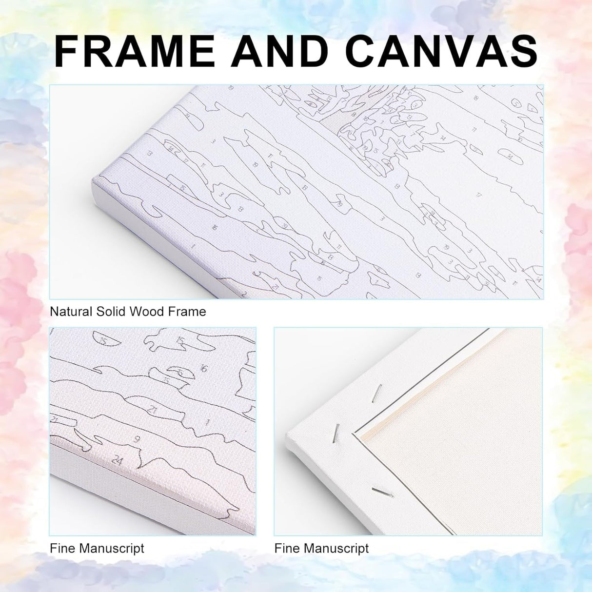 igoodom Paint by Numbers Kit for Adults with Frame and Easel, 25x25cm DIY Acrylic Painting on Canvas with Box, Sunflower Paint by Number Set for Home Wall Decor igoodom