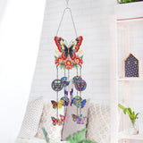 Generic DIY Dotted Diamond Art Painting Wind Chime Kit, Three-Dimensional Sun Catchers Diamonds Dot Paintings Hanging Ornaments, for Spring Garden (Double-Sided Point Drilling) (#05-1PC Butterfly) Generic