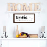 Together They Built A Life They Loved Sign 14 x 6.4 Inches Farmhouse Wall Decor Rustic Modern Framed Wood Sign Hanging Plaque for the Home Love Signs Decorations (And So Together Style) Jetec