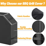 Grill Cover, 58 inch Waterproof BBQ Gas Grill Cover, Outdoor Barbecue Grill Cover with Hook and Loop for Char-Broil Nexgrill Weber and More Grills MENKOW