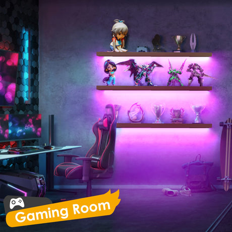 3-Pack Shelf Lights, Upgrade Battery Operated 20inch Led Strip Lights with Remote, Color Change with Timer Floating Shelves LED Wall Lights, DIY Led Lights for Bedroom, Kitchen, Indoor Room Decor Little Joke